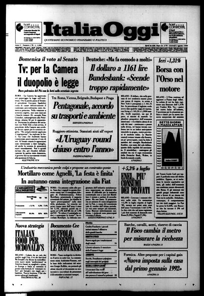 Italia oggi : quotidiano di economia finanza e politica